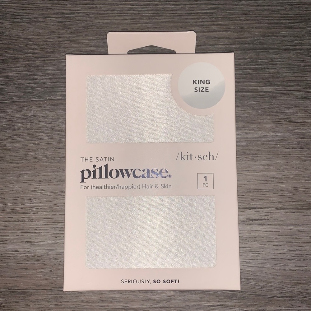 Kitsch Ivory Satin Pillowcase King Size